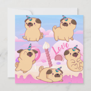 Cartão De Festividades Pug Love