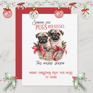 Cartão De Festividades Pug Natal Caprichoso