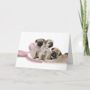 Cartão De Festividades Pug Puppy Páscoa Card