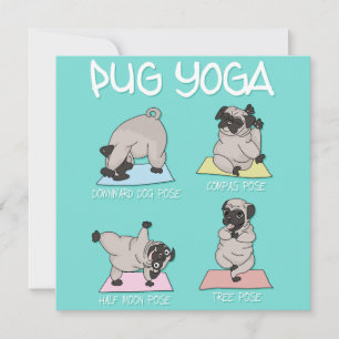 Cartão De Festividades Pug Yoga Holiday Card