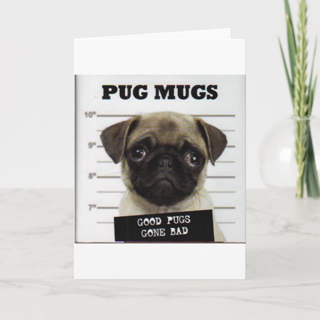 Cartão De Festividades Pugs (Frente)