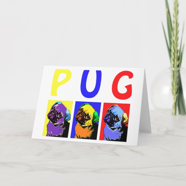 Cartão De Festividades Pugs (Frente)