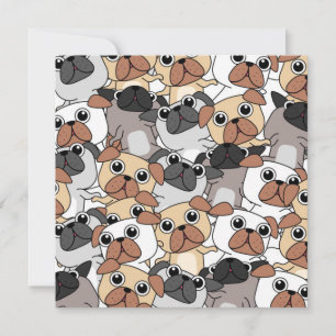 Cartão De Festividades Pugs de Festa