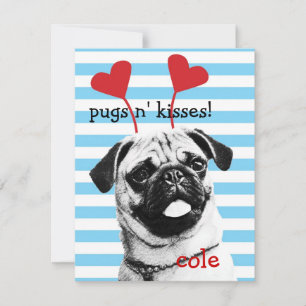 Cartão De Festividades Pugs n' Kisses Valentine Card