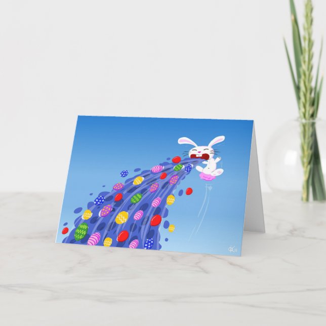 Cartão De Festividades Puking Bunny (Frente)