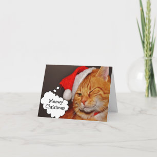 Cartão De Festividades Pulegas Engraçadas de Gato Natal Feriado Natal