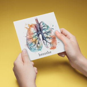 Cartão De Festividades Pulmões, respirando como uma árvore personalizável
