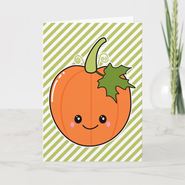 Cartão De Festividades Pumpkin Cute Kawaii (Frente)