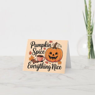 Cartão De Festividades "Pumpkin Spice & All Nice" Gráfico de outono