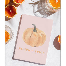 Cartão De Festividades Pumpkin Spice Watercolor Pumpkin| Laranja E Rosa