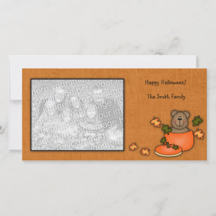 Cartão De Festividades Pumpkin Teddy Bear Photo card