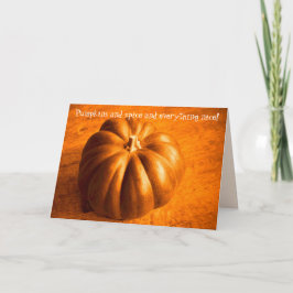 Cartão De Festividades Pumpkins e Spice Orange Seasonal Holiday Genérico
