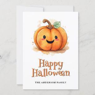 Cartão De Festividades Pumpkins Ghosts Kids Halloween Card