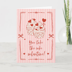 Cartão De Festividades Punhado de Cupcake Divertido no Dia dos Namorados 