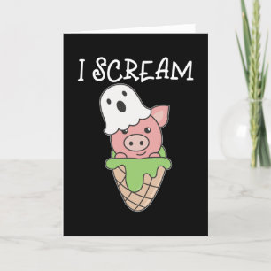 Cartão De Festividades Punição de Sorvete Grito do Fantasma do Porco no H