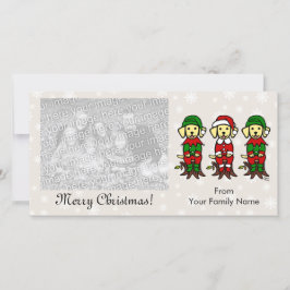 Cartão De Festividades Puppias de laboratório amarelas do Natal