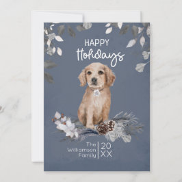 Cartão De Festividades Puppy Watercolor do Retriever