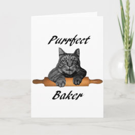 Cartão De Festividades Purfect Baker Cat presentes dama de gato maluco