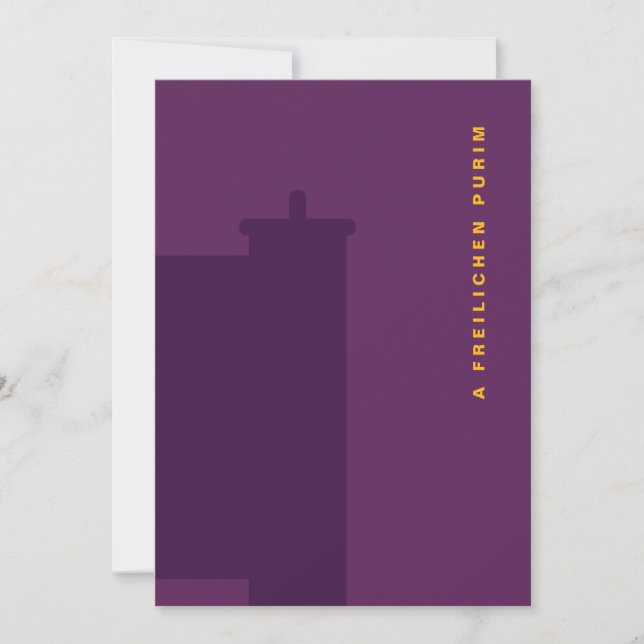 Cartão De Festividades Purim Megillah Silhouette Mishloach Manot Flat (Frente)
