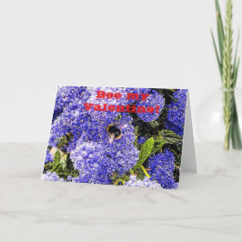 Cartão De Festividades Purpel Blue Flower Bee My Namorados