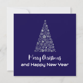 Cartão De Festividades Purple greeting card Merry Christmas New Year tree