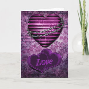 Cartão De Festividades Purple Love Hearts