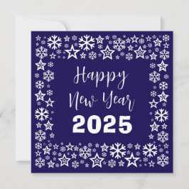 Cartão De Festividades Purple white Square wish card with golden stars