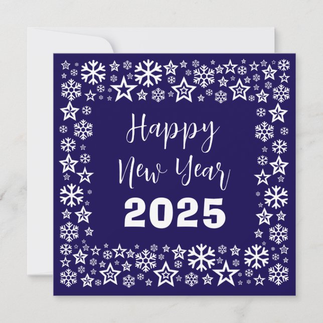 Cartão De Festividades Purple white Square wish card with golden stars (Frente)