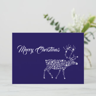 Cartão De Festividades Purple wish card Merry Christmas reindeer