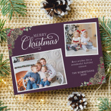 Púrpura Aquarela de Natal Botânica 2 Foto