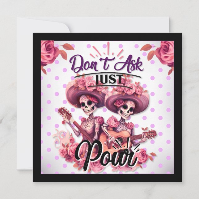 Cartão De Festividades Púrpura e Bonito do crânio (Frente)