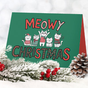 Cartão De Festividades Purr-fect Meowy Christmas