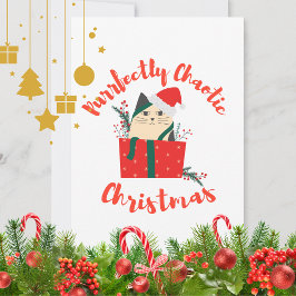 Cartão De Festividades Purrfectly Chaotic Christmas Funny Holiday Cat 