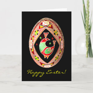 Cartão De Festividades Pysanky Ukrainian Painted Egg Easter Card