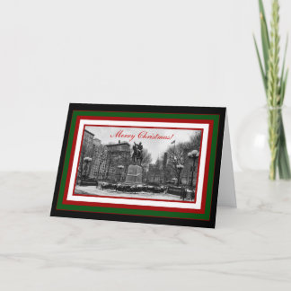 Cartão De Festividades Quadrado B da união do inverno NYC & Feliz Natal