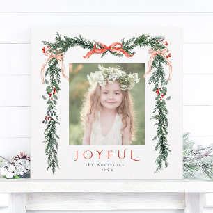 Cartão De Festividades Quadrado de Fotografias de Quadro de Natal em Wate