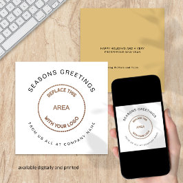 Cartão De Festividades Quadrado de Natal Corporativo Simples