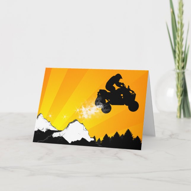 Cartão De Festividades quadriláteros. por do sol alaranjado (Frente)