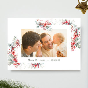 Cartão De Festividades quadro botânico clássico do natal