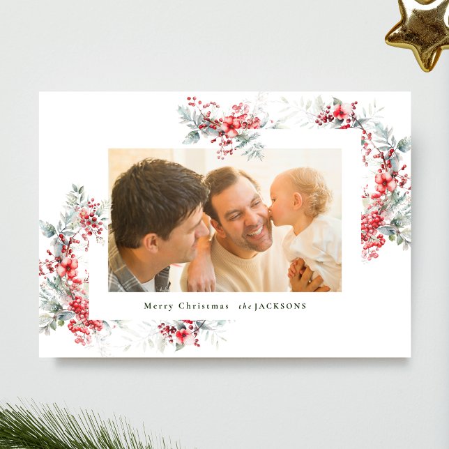 Cartão De Festividades quadro botânico clássico do natal (Criador carregado)