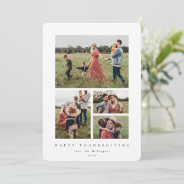 Cartão De Festividades Quadro Branco Elegante 4 Foto Feliz Ação de Graças