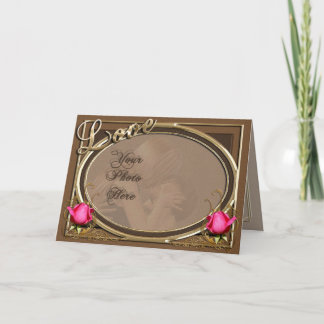 Cartão De Festividades Quadro cor-de-rosa da foto do couro do amor do