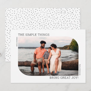 Cartão De Festividades Quadro Curvo Mínimo Moderno 1 Foto Natal