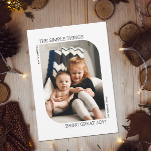 Cartão De Festividades Quadro Curvo Moderno Mínimo 1 Foto Natal