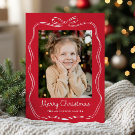 Cartão De Festividades Quadro de Arco Desenho Mão Vermelho 2 Foto