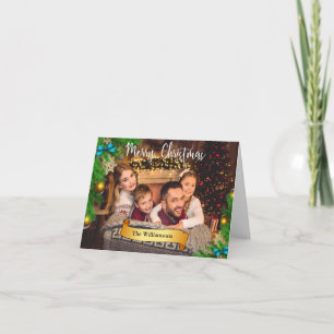 Cartão De Festividades Quadro de Árvore de Natal White Feliz Foto de Nata