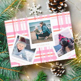 Cartão De Festividades Quadro de Booth com várias fotos | Gingham Felry C