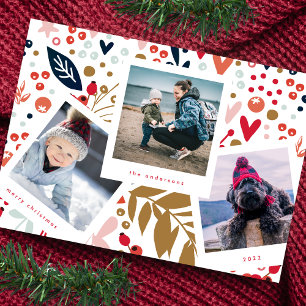 Cartão De Festividades Quadro de Booth com várias fotos Natal Botânico