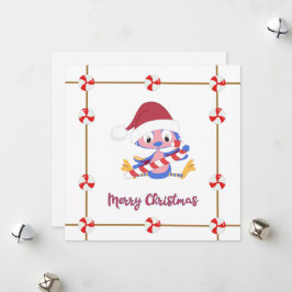 Cartão De Festividades Quadro de Doces BlueBird Natal Personalizável