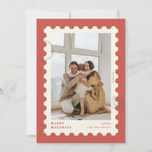 Cartão De Festividades Quadro de Foto de Correio Natal